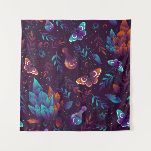 Tenture Motif transparent avec papillon spatial, cristaux, (Devant)