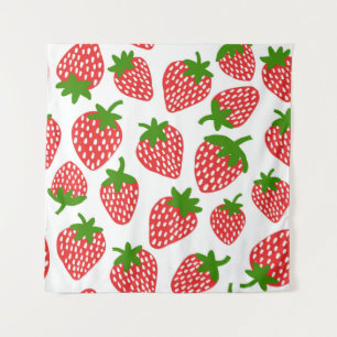 Tenture Motif transparent de fraises. Illustration vintage