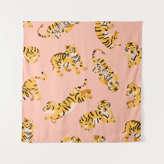 Tenture Motif transparent pour les tigres mignons (Devant)