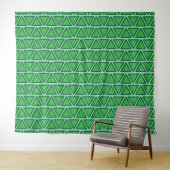 Tenture Motif triangle vert trois tons Abstrait (En situation (horizontale))