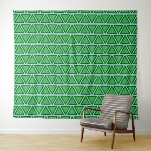 Tenture Motif triangle vert trois tons Abstrait (En situation (horizontale))