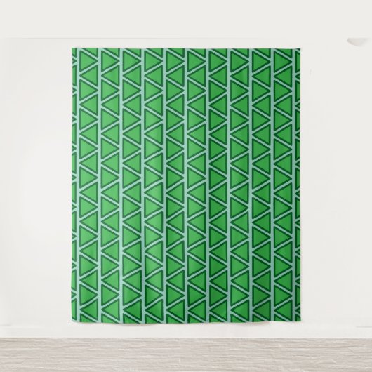 Tenture Motif triangle vert trois tons Abstrait (Devant)