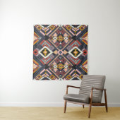 Tenture Motif tribal africain Chevron Aztec (En situation (horizontale))