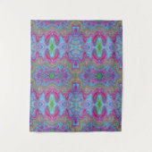 Tenture Motif Trippy Multicolore Ciel Ondulé Bleu (Devant)