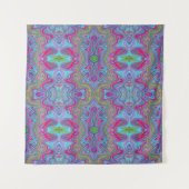 Tenture Motif Trippy Multicolore Ciel Ondulé Bleu (Devant (Horizontal))