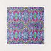 Tenture Motif Trippy Multicolore Ciel Ondulé Bleu (Devant)