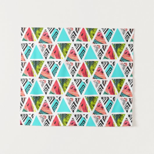 Tenture Motif tropical abstrait coloré (Devant (Horizontal))