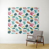 Tenture motif tropical avec feuilles colorés (En situation (horizontale))