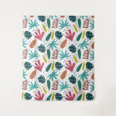 Tenture motif tropical avec feuilles colorés (Devant)