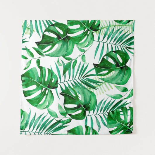 Tenture Motif tropical feuille vert (Devant (Horizontal))