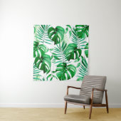 Tenture Motif tropical feuille vert (En situation)