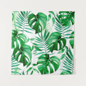 Tenture Motif tropical feuille vert (Devant)