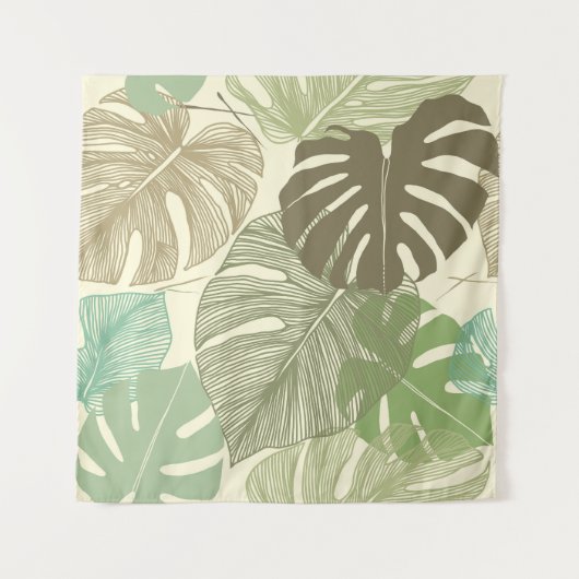 Tenture Motif Tropical Monstera Retro à main (Devant)