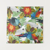 Tenture Motif tropical sans couture avec perroquets. (Devant (Horizontal))