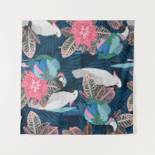 Tenture Motif tropical sans couture avec perroquets. Vinta (Devant (Horizontal))