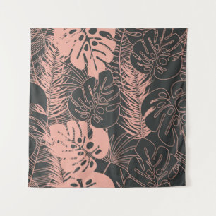 Tenture Motif tropical transparent en été avec monstera pa