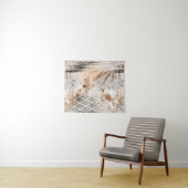 Tenture Motif tropicale grise, beige. (En situation (horizontale))