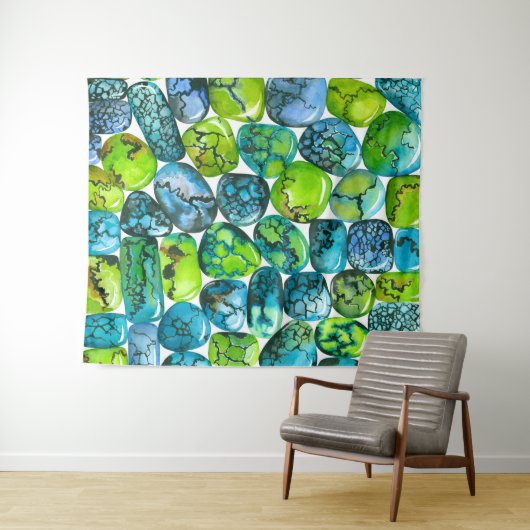 Tenture Motif turquoise (En situation (horizontale))