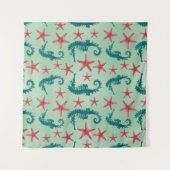 Tenture Motif turquoise d'hippocampe (Devant)