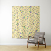 Tenture motif vectoriel sans couture de fleurs design (En situation)