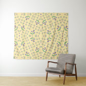 Tenture motif vectoriel sans couture de fleurs design (En situation (horizontale))