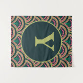 Tenture motif vert en forme de coquillage (Devant (Horizontal))