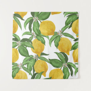Tenture Motif vintage au citron sans soudure. Retour de fr