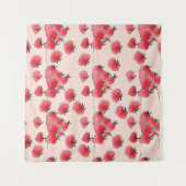 Tenture Motif vintage d'aquarelle de fraise libre (Devant (Horizontal))