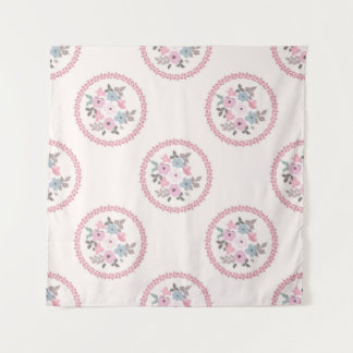 Tenture motif vintage de sac à dos en petites fleurs. Mill