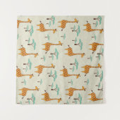 Tenture Motif vintage Giraffe. (Devant (Horizontal))
