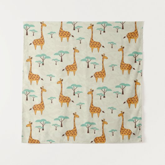 Tenture Motif vintage Giraffe. (Devant)