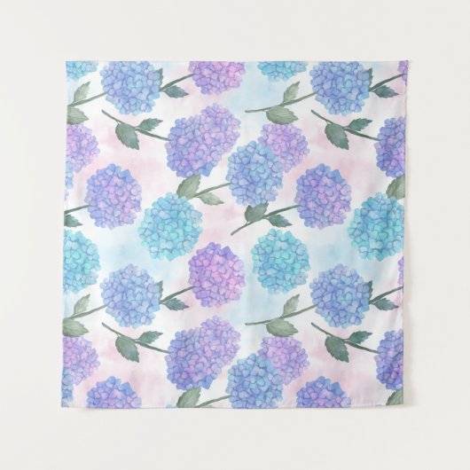 Tenture motif vintage hydrangea (Devant (Horizontal))