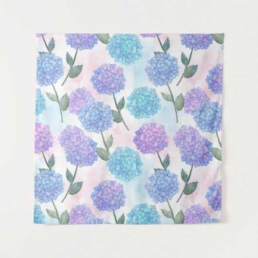 Tenture motif vintage hydrangea (Devant)
