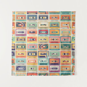 Tenture Motif Vintage Retro Cassette Tapes