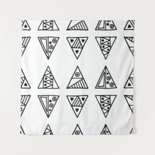 Tenture Motif vintage sans couture. Géométri noir et blanc