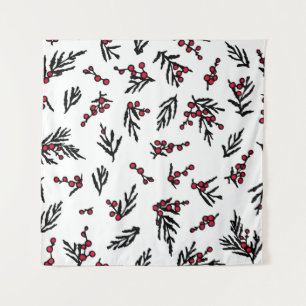 Tenture motif vintage sans soudure avec l'hiver tiré à la