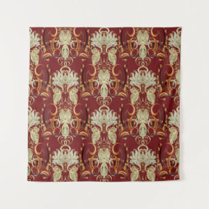 Tenture Motif vintage sans soudure. Papier peint orné de f