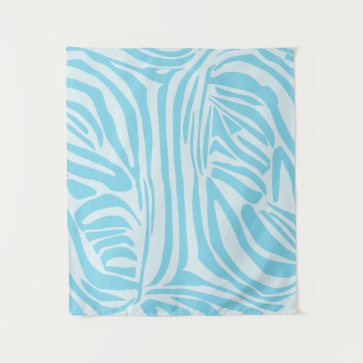 Tenture Motif Zèbre Bleu (Devant)