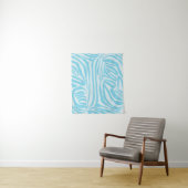 Tenture Motif Zèbre Bleu (En situation)