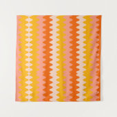 Tenture Motif Zig Zag Moderne Jaune, Orange et Blanc (Devant (Horizontal))