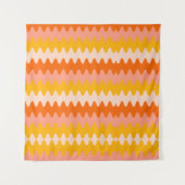 Tenture Motif Zig Zag Moderne Jaune, Orange et Blanc (Devant)