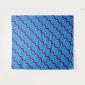 Tenture Motif zigzag chevron violet bleu  (Devant (Horizontal))