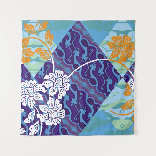 Tenture motifs batik indonésiens avec plan très distinctif (Devant)