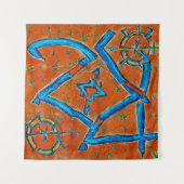 Tenture Motifs berbères amazigh, signes et symboles abstra (Devant (Horizontal))