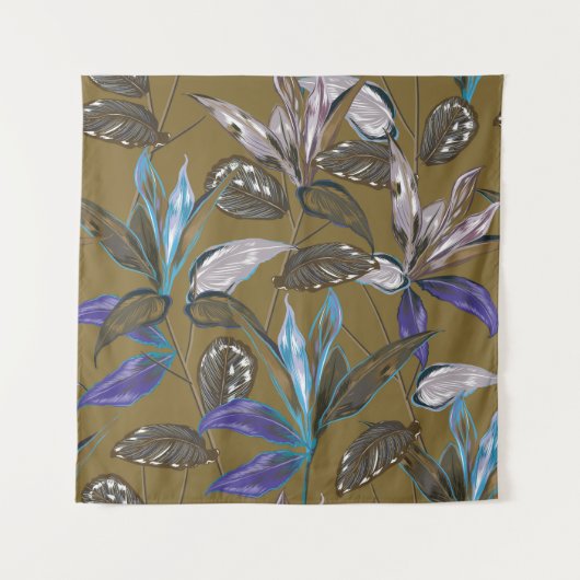 Tenture Motifs botaniques de la forêt tropicale rétro disp (Devant)