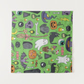 Tenture Motifs mignons dessinés à la main sans couture ave (Devant (Horizontal))