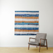 Tenture Motley Patchwork rug from denim jeans fabric, top (En situation (horizontale))
