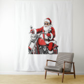 Tenture Moto à cheval père Noël (En situation)