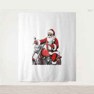 Tenture Moto à cheval père Noël