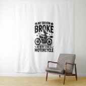 Tenture Moto à cheval sorcière Halloween (En situation)